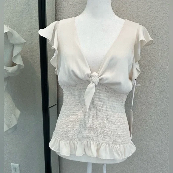 New Amanda Uprichard smocked ember top - Picture 2 of 8